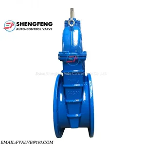 DIN3202 F4 GGG50 PN16 DN400 Cast Iron Water Gate Valve thumbnail-1