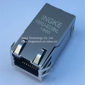 Ingke YKKU-8339NL 100% Cross 0826-1X1T-43-F 1 Port 1000 BASE-T Through Hole Tab Up Magnetics Rj45 Jacks thumbnail-2
