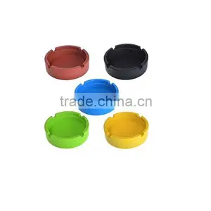 Cheap Soft Eco Friendly Pocket Round Shatterproof Cigar Rubber Silicone Ashtray thumbnail-4