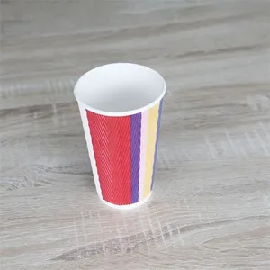 Colourful Thickened Disposable Corrugated Paper Cups thumbnail-1