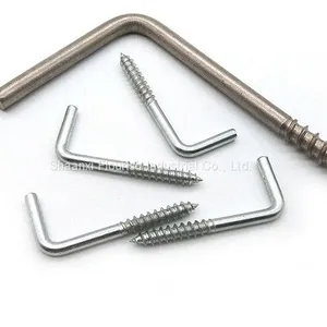L Shape Threaded Mechanical Fasteners / Self Tapping Square Bend Screw Hooks thumbnail-1