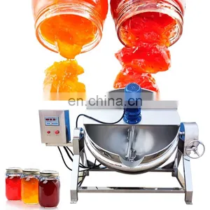 Vacuum Food Machine Mixer 100 Gas Heat Commercial Electric 200 Liter Jacketed Cook Steam Kettle With Agitator thumbnail-1