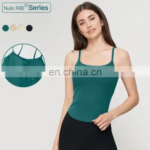 Ribbed Recycled Sling Sports Fitness Bras Wholesale U Hem Breathable Yoga Crop Gym Tops thumbnail-1