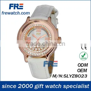 White Band and Gold Case Watch,fashion Lady Watch thumbnail-1