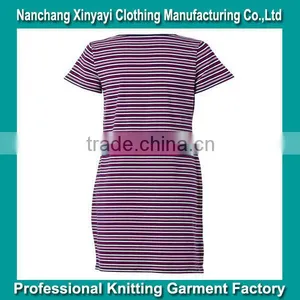Cotton Women's Casual Clothing/Short Sleeve Yarn Dyed Dress/Women V Neck Dress thumbnail-2