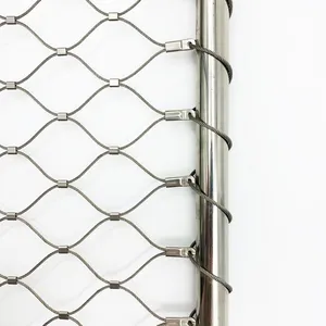 Wholesale Price for 50*92mm Diagonal Size Stainless Steel Wire Rope Ferrule Mesh for Safety Nets and Zoo thumbnail-5
