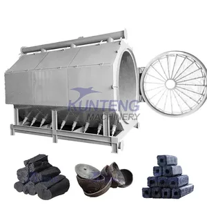 Large Capacity Horizontal Rice Husk Bamboo Carbonization Furnace Wood Carbonization Kiln EPC thumbnail-1