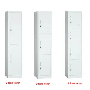 Four Doors Steel Locker Light Grey 4 Layers Office Metal Storage Cabinet thumbnail-5