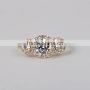 Top Quality Solid Jewellry Factory Price Ring 14K Gold AAAAA CZ Ring Wedding Band Ring Fashion Jewelry thumbnail-6