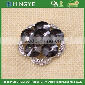 Hot Sale Large Size Grey Crystal Rhinestone Button 15777 thumbnail-1
