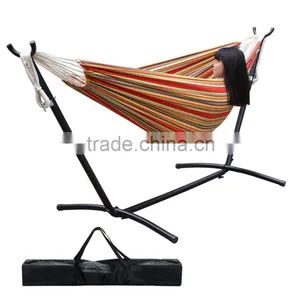 Double Hammock With Space-Saving Steel Stand Summer Outdoor Relax Bag Include thumbnail-4