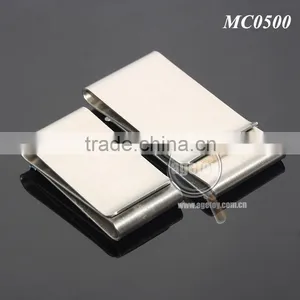 Double-deck Sliver Money Clip Slim Pocket Purse Cash Holder Card Organizer Stainless Steel Metal Money Clipper thumbnail-1