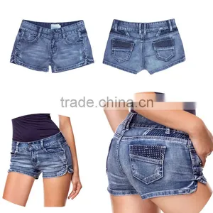 2015 Ladies Stretch Jeans Shorts (DS140110) thumbnail-1