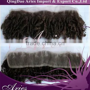 Fashion Popular Style Short Afro Curly Virgin Peruvian Hair Lace Frontal thumbnail-1