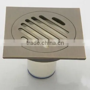 Antique Brass Square Shower Drain Floor Waste Drain (FD001) thumbnail-1