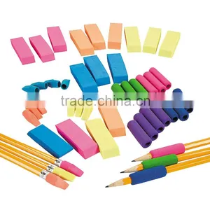Funny Office and School Supplies Promotional Custom Cheap Colorful Rubber Pencil Grips, Erasers and Toppers Novelty Stationery thumbnail-1