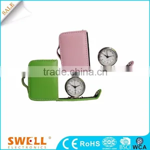 Desktop Table Digital Art Alarm Clock Roll , Leather Travel Clock thumbnail-3