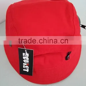 Red Front Embroidery 100% Cotton Bucket Hat thumbnail-4