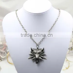 Hot Sale Game Retro Jewelry The Witcher 3 Wolf Head Pendant Necklace thumbnail-2
