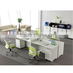 Single Design White Four Seat Office Cubicle Workstation thumbnail-1