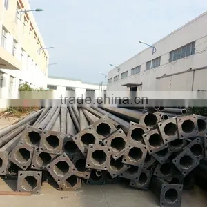 8m Black Shaft Octagonal Steel Pole Before Hot Dip Galvanizing thumbnail-1