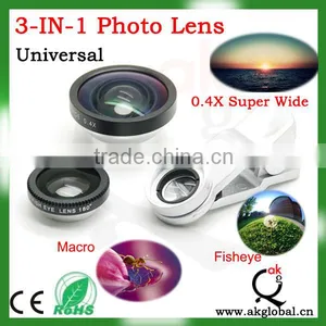 0.4x Super Wide Angle Detachable Clip on Lens for IPhone 4 4S 4G 5 5G 5S 5C Samsung Galaxy S2 I9100 S3 I9300 S4 I9500 Note1/2/3 thumbnail-1
