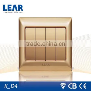 Top-grade Steel Plate 4 Gang Light Switch thumbnail-1