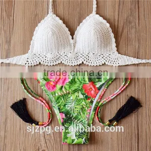 Lady Summer Hand Knitted Crochet Swimwear , Hand Knitted Lady Bikini thumbnail-1