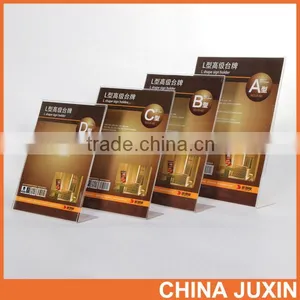 Transparent L Shape Sign Holder For Desktop Showing thumbnail-3