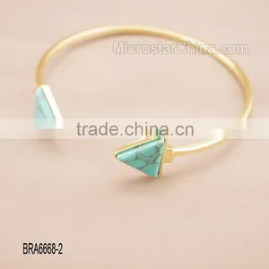 New Fashion Geometry Triangle Turquoise Bangles thumbnail-3