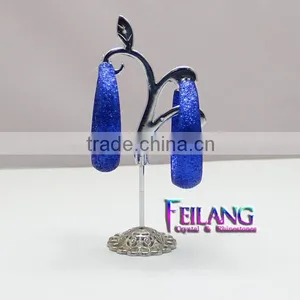 Hotsale Blue Round HOOP Earrings Chandelier Earrings Clip-on Earrings thumbnail-2