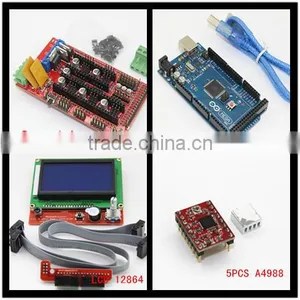 2016 HOT Mega 2560 R3 Microcontroller + Ramps 1.4 Controller + 12864 LCD Panel + A4988 Stepper Driver 3d Printer Diy Kit thumbnail-1