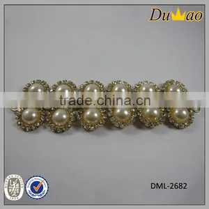Fashion White Beads Chain Shoe Accessories for Women thumbnail-2