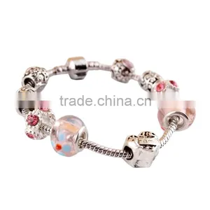 Fashionabe Custom Design European Beads Metal Charm Bracelets for Women thumbnail-3
