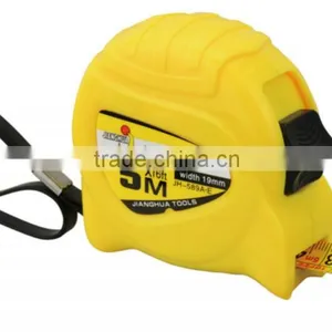 New Abs JH-89 Twice Rubber Injection Steel Measure Tape With Chrome Plated Case/5m Measuring Tapes thumbnail-2
