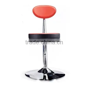 New Red & Black Fashion PU Leather Upholstery Swivel Bar Stools With Backrest thumbnail-2