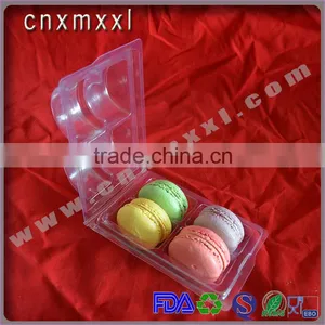 4 Pcs Macarons Clamshell Tray Plastic Packaging Display Wholeselling Blister Plastic Tray thumbnail-2
