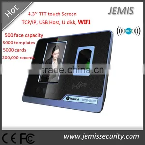 Wireless WIFI Fingerprint/card 4.3'' TFT Touch Screen Face Recognition Time Attendance System! F500 thumbnail-1