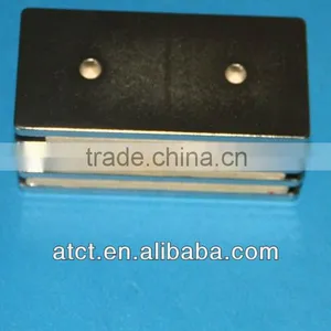 Two Holes on Side Rare Earth Rectangle Magnet thumbnail-1