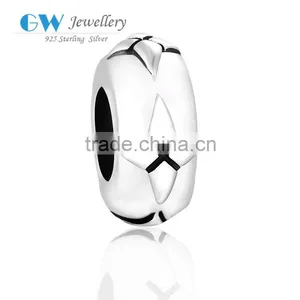 Antique Large Hole Inner With Silicon Stopper Silver Spacer Charm Custom Silver Beads thumbnail-1