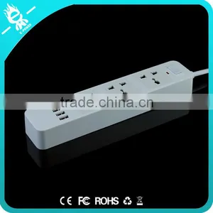 4 Usb 3-pin Plug Retractable Extension Pvc Multiple Power Socket With Switch thumbnail-4