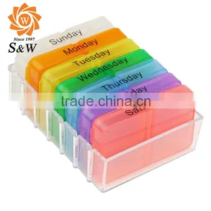 Wholesale Clear Cute Round Plastic Weekly 7 Days Pill Box thumbnail-1