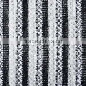 High Quality Clothing Fabric Cotton Polyester Spandex Yarn Dyed Hacci Knit Jacquard Fabric thumbnail-3