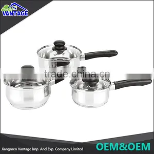 High Quality 6pcs Stainless Steel Cookware With Bakelite Mat and Suction Knob thumbnail-1
