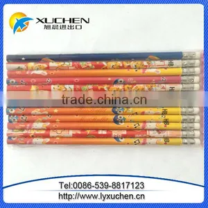 High Quality Custom Logo Printing HB Wooden Pencil With Eraser thumbnail-5