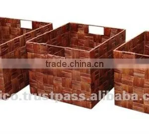 3 Piece PE Rattan Storage Basket Set/ Indoor Baskets thumbnail-1