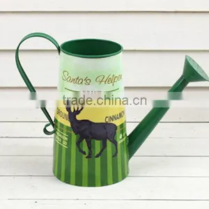 2015 New Design Christmas Decoration Paper Decal Cheap Metal Watering Can Wholesale thumbnail-1