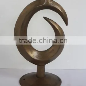 Rough Cast Metal Sculpture Lamp Made in Aluminium and Antique Brass Finish thumbnail-1