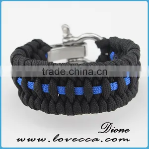 Stainless Steel Shackle Buckle Hiking Outdoor Survival Paracord Bracelet thumbnail-5