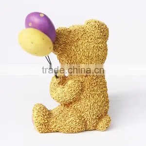 Custom Small Resin Bear With Balloon Statue thumbnail-4